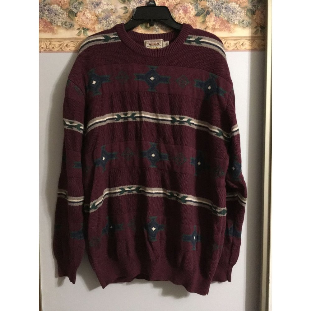 Cabela's Outfitter Series XL Tall Knit Maroon Casual Occasion Outdoor Sweater